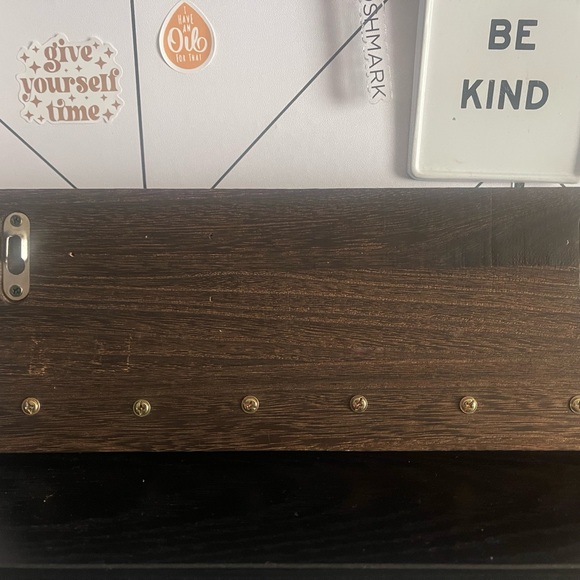 Rustic Brown Wall Organizer with Hooks - Picture 6 of 7